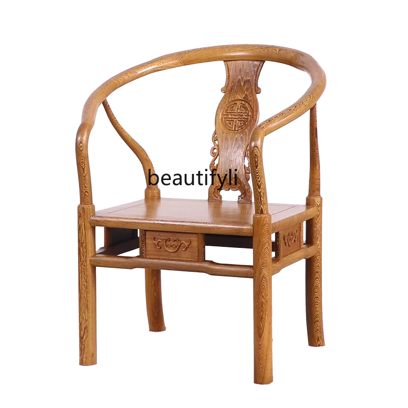 

xx1Mahogany furniture chicken wing wood armchair Chinese antique solid wood backrest single leisure chair