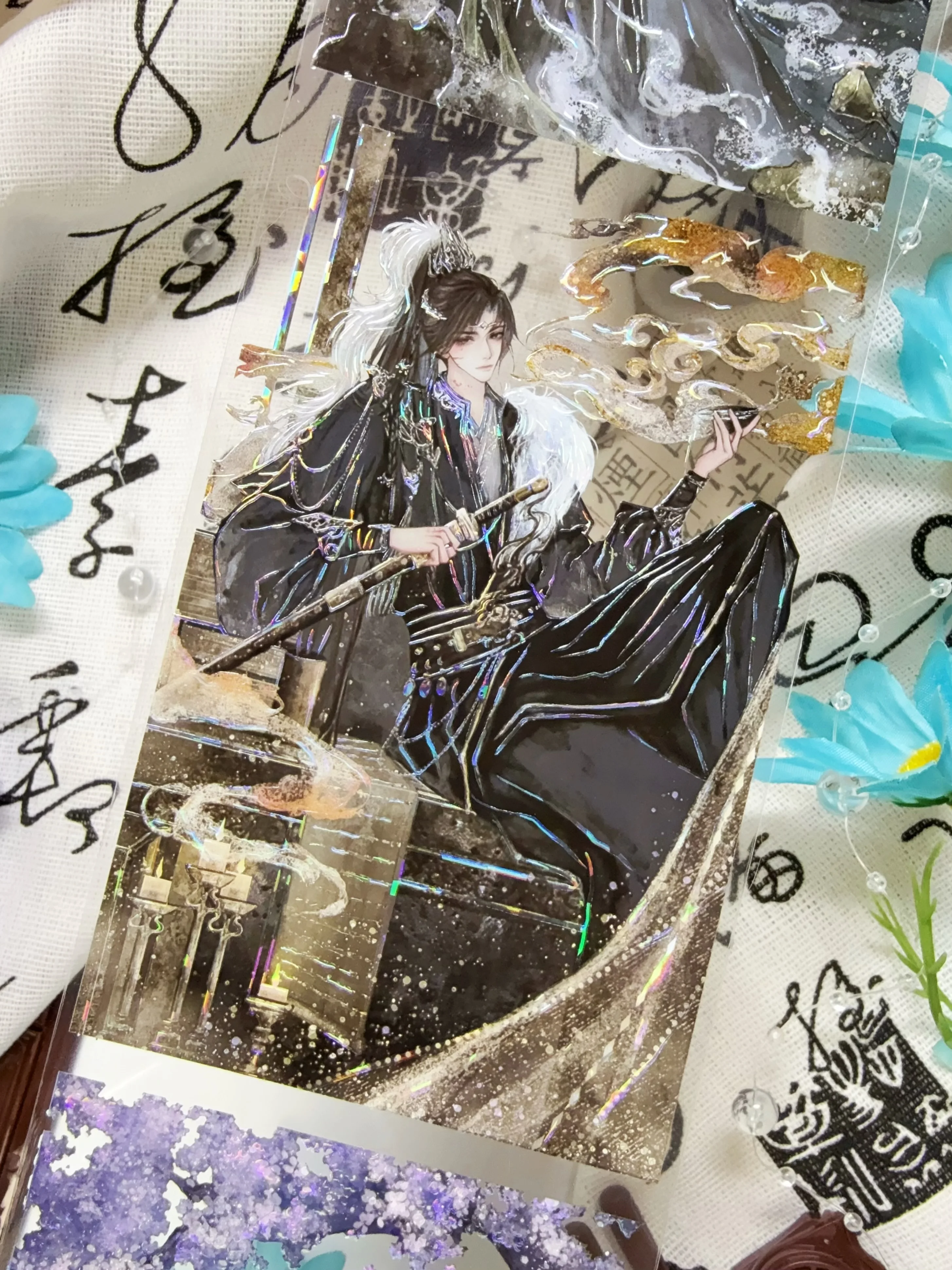 

Ancient JIUZHOUJI4 LiteratiShiny Shell PET Tapes Craft Supplies DIY Scrapbooking Card Making Decorative Plan Sticker