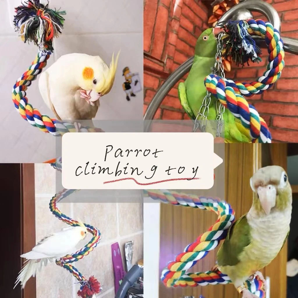 

Bird toy climbing toy cotton rope toy with bell casual cover type bird stand supplies