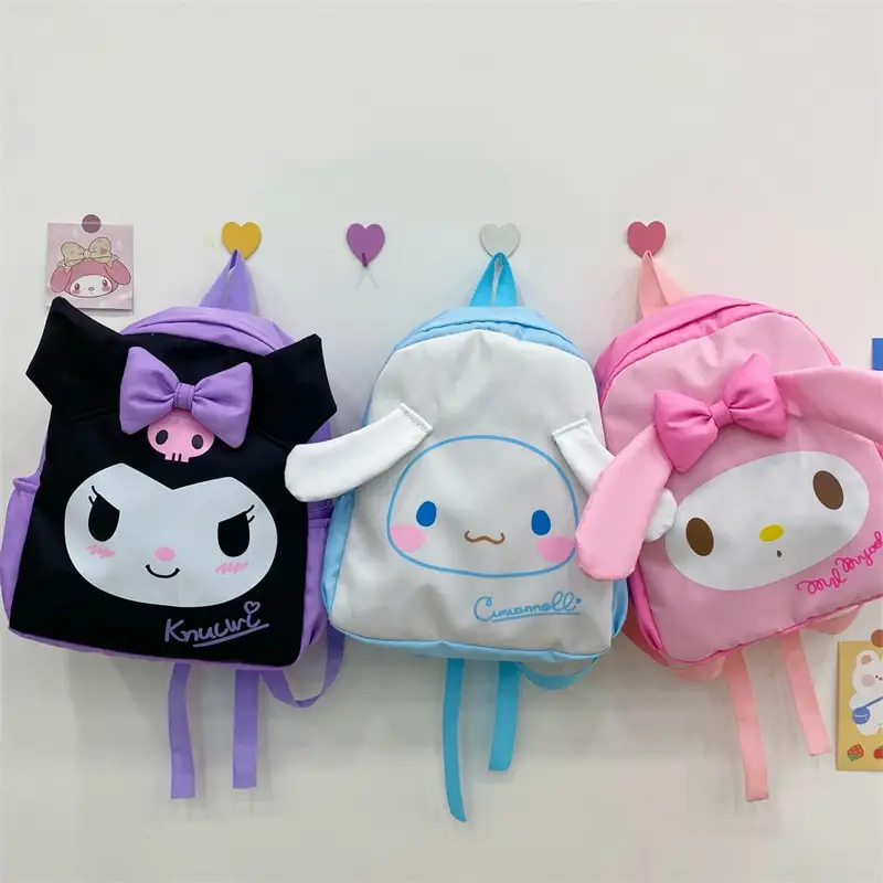 

Sanrioed аниме милый рюкзак Kuromi Cinnamoroll детская кавайная школьная сумка My Melody Наплечные сумки подарок на день рождения и Рождество