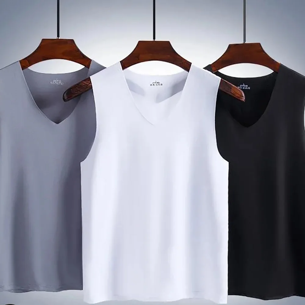 Nice Seamless Man Men Man's Vest Summer Men's Sports Large Size Quick-drying New Sleeveless Tank Top Stretch Bottoming Slim Fit