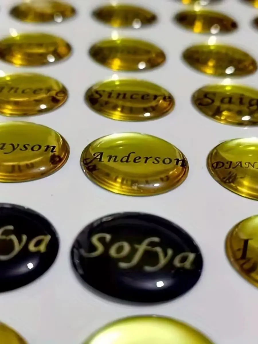 20/100 szt. personalizowanych naklejek z żywicy epoksydowej, naklejki z logo 3D, ręcznie robione naklejki do pakowania prezentów — zdjęcie produktu 7