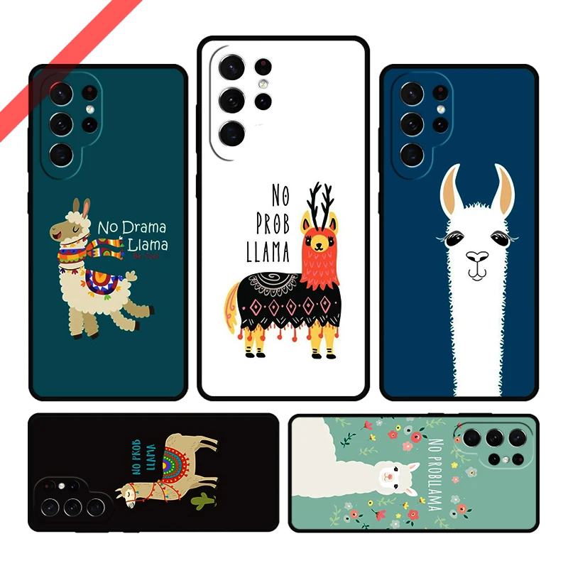 No Prob-llama Lama Quotes Phone Case For Samsung Galaxy S20 FE S21 S10 S23 Plus S24 S22 Ultra Coque Note20 Note10 S9 S8 Cover