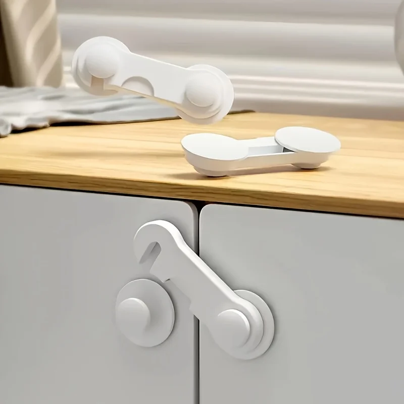 

6-Pack Heavy-Duty White Plastic Safety Lock - Tool-Free Bonding Installation, Anti-Pickle and Anti-Pickle Design, Strong Lock | For Refrigerators, Cabinets, Pantry Doors, Drawers and Sliding Doors, Trusted Home Protection