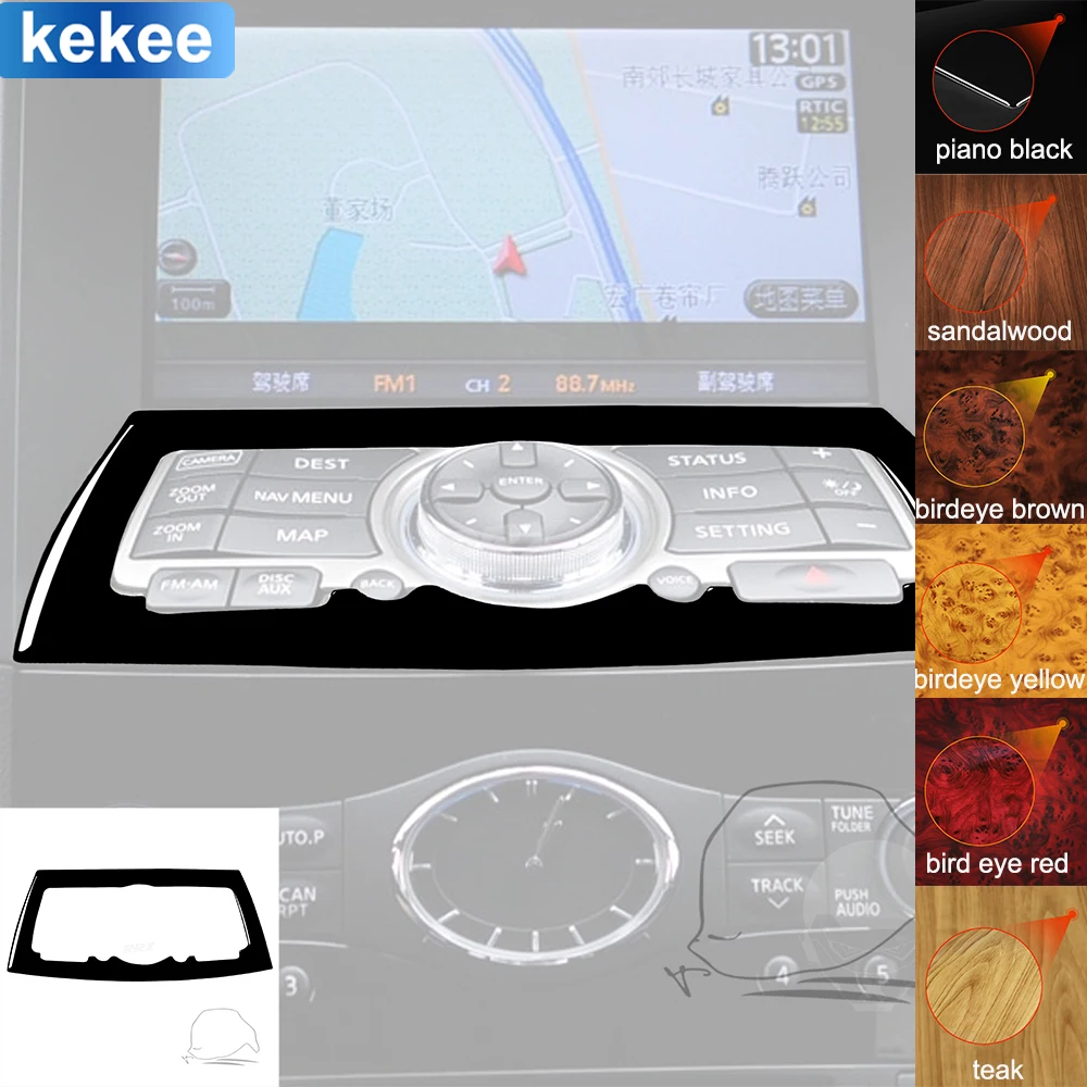 

For Infiniti FX QX70 2009-Up Center Console Button Trim Frame Tuning Cover Piano Black Sticker Car Interior Moulding Accessories