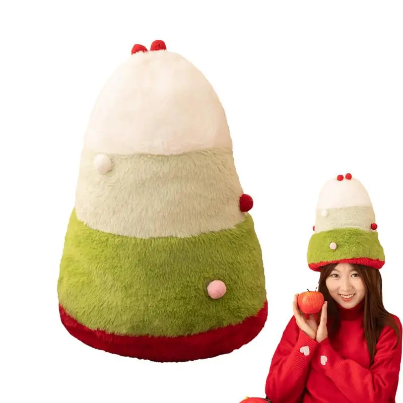 Christmas Tree Hat Reversible Double-Sided Holiday Hat For Adults Soft Comfortable Hat Eye-Catching Christmas Photo Booth Prop