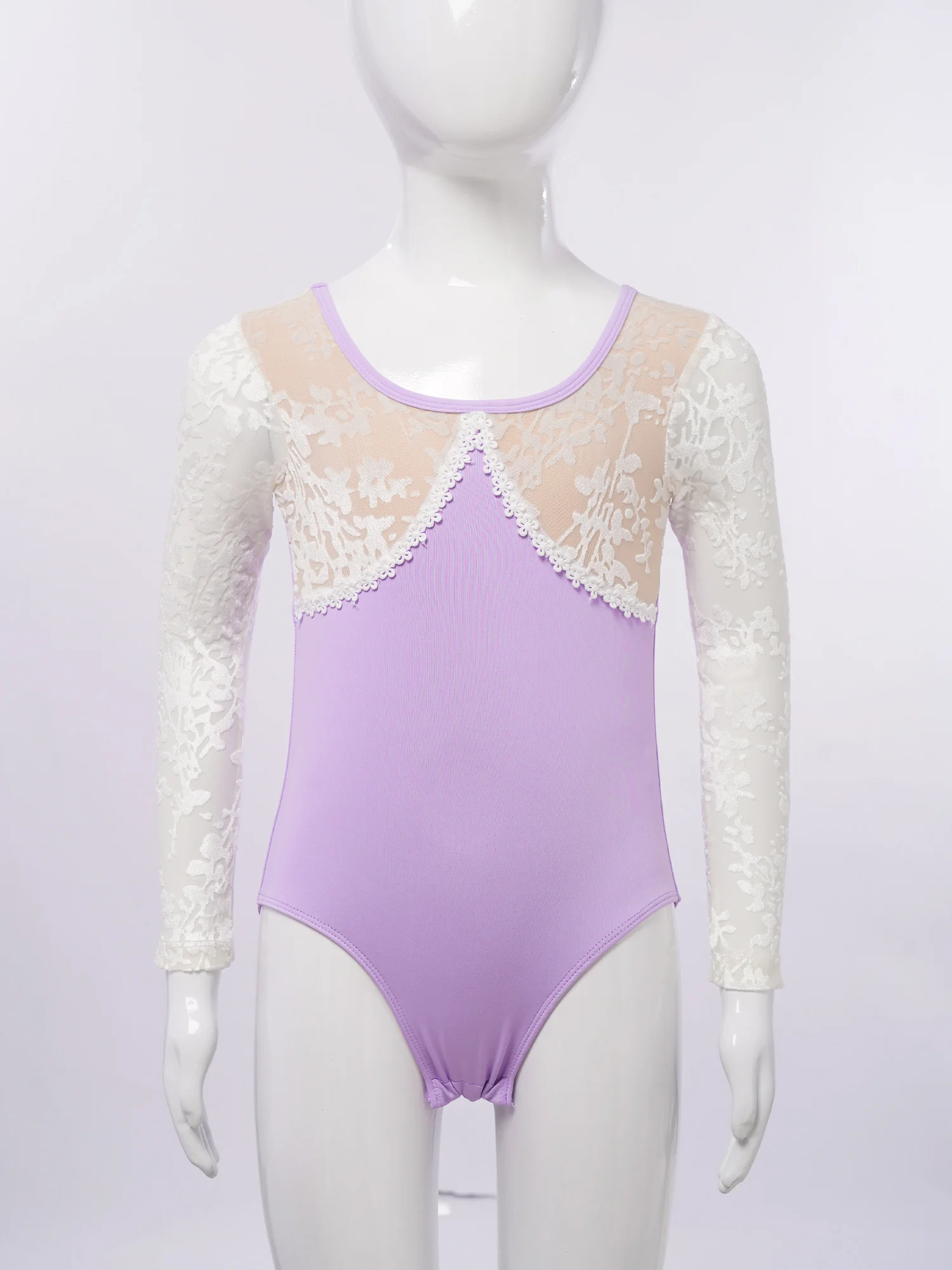 Kids Girls Ballet Dance Dress Gymnastic Leotard Lace Mesh Jacquard Long Sleeve Dance Bodysuit+Skirts Ballerina Fairy Party Dress