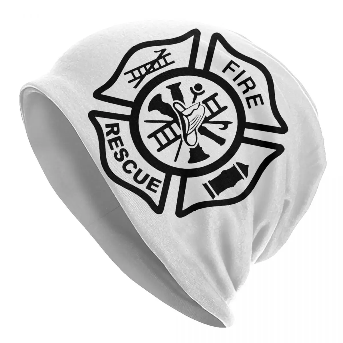 Custom Fire Rescue Firefighter Skullies Beanies Caps Streetwear Winter Women Men Knitting Hats Adult Unisex Fireman Bonnet Hats