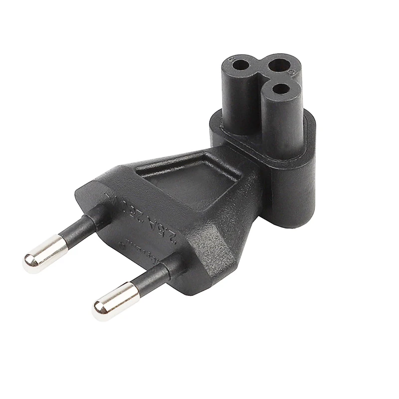 10pcs 90 Degree Angle EU Plug Power Adapter TO IEC320 C5 Converter AC Conversion Plug Connector For Laptop Notebook AC Adapters