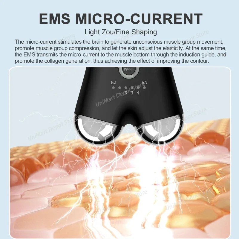 Microcurrent Facial Beauty Device, V-Shape Face Lifting & Tightening Massager, Wrinkle Reducing Serum Infusion Tool