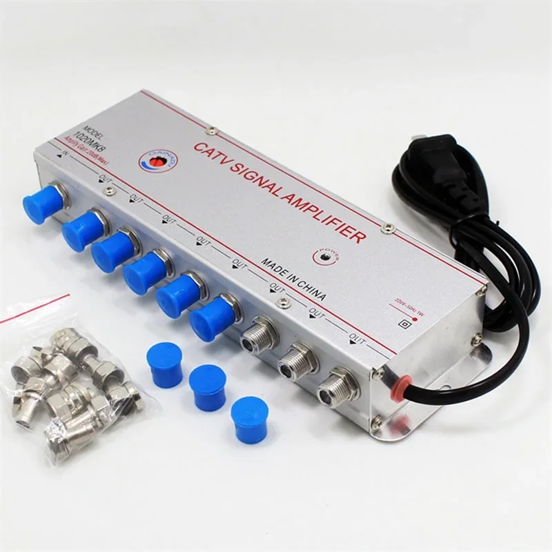 For 1 in 8 out CATV Cable Digital TV Video Signal Amplifier AMP Booster Splitter Broadcast Equipments TV Divider Shipping US EU