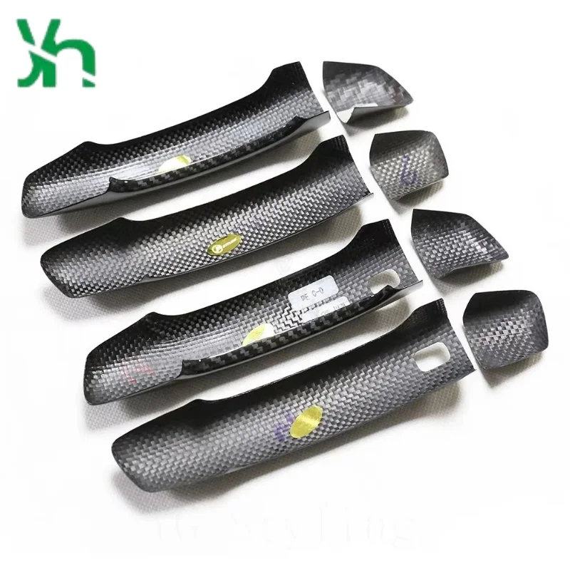 Защитная дверная ручка из сухого углеродного волокна для Audi A3 S3 RS3 TT TTS Q2, 4-дверная внешняя отделка