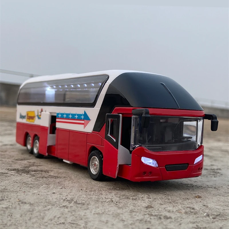 

Electric Tourist Toy Traffic Double Decker Bus Alloy Car Model Diecasts Metal City Tour Bus Model Sound and Light Kids Toys Gift