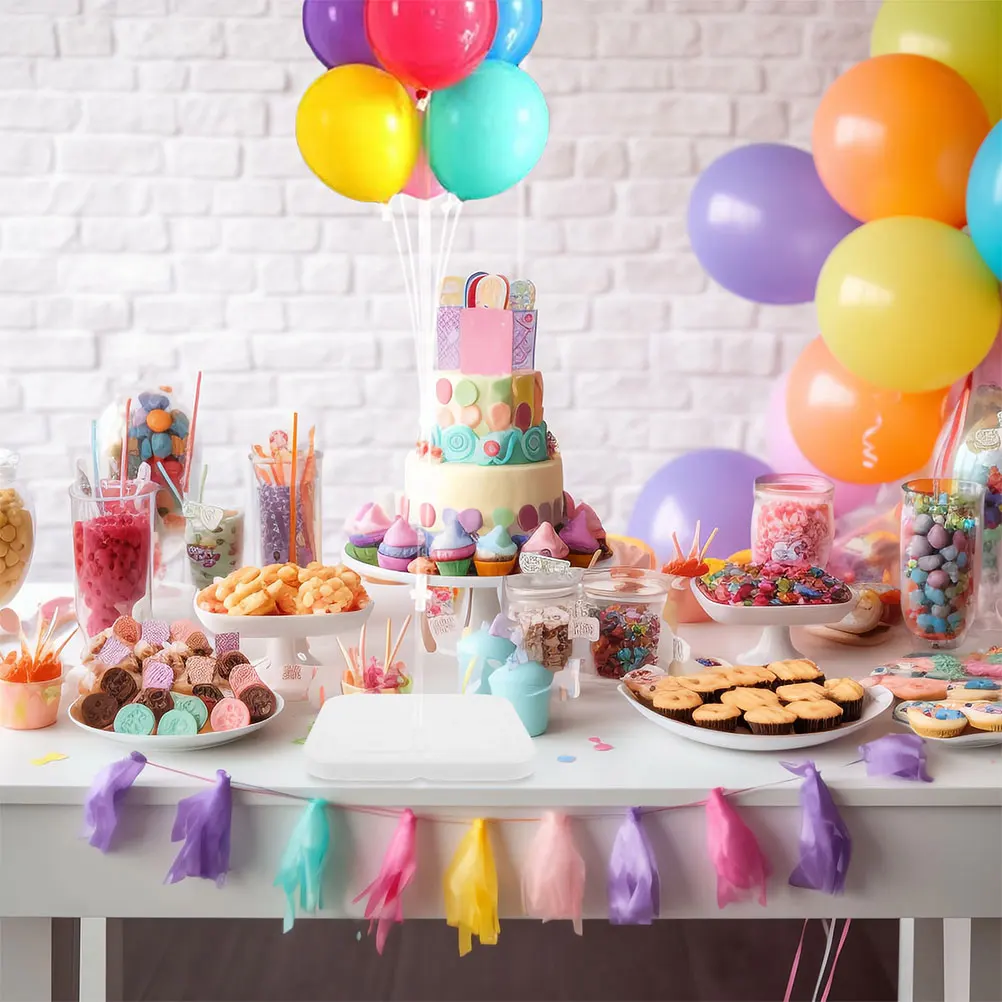 

4pcs Balloon Column Base Lightweight Plastic Water Filling Stand for Party Wedding Decor Arch Weight Holders Storage Practical