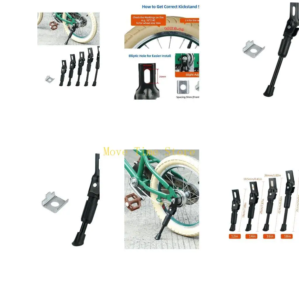 92ME Kid Bicycles Kickstand Bike Stand Single Stand Rear Mount Support Rack