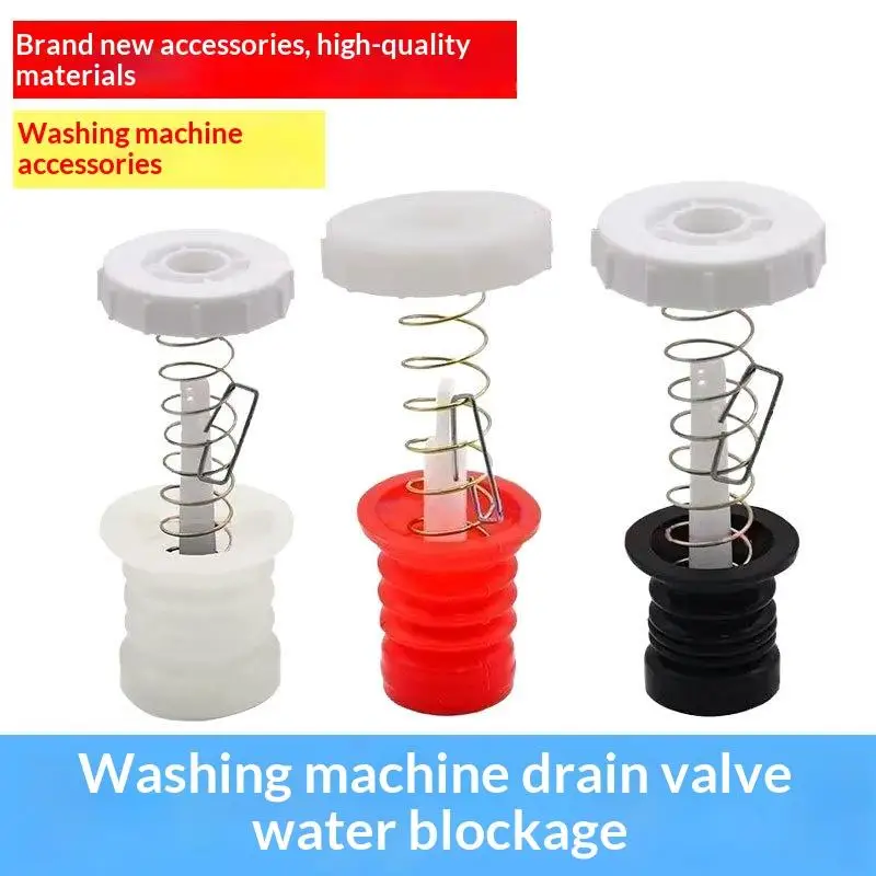 1 Set Washing Machine Drain Valve Rubber Packing With Spring And Pull Rod For Washer Repair Replacement