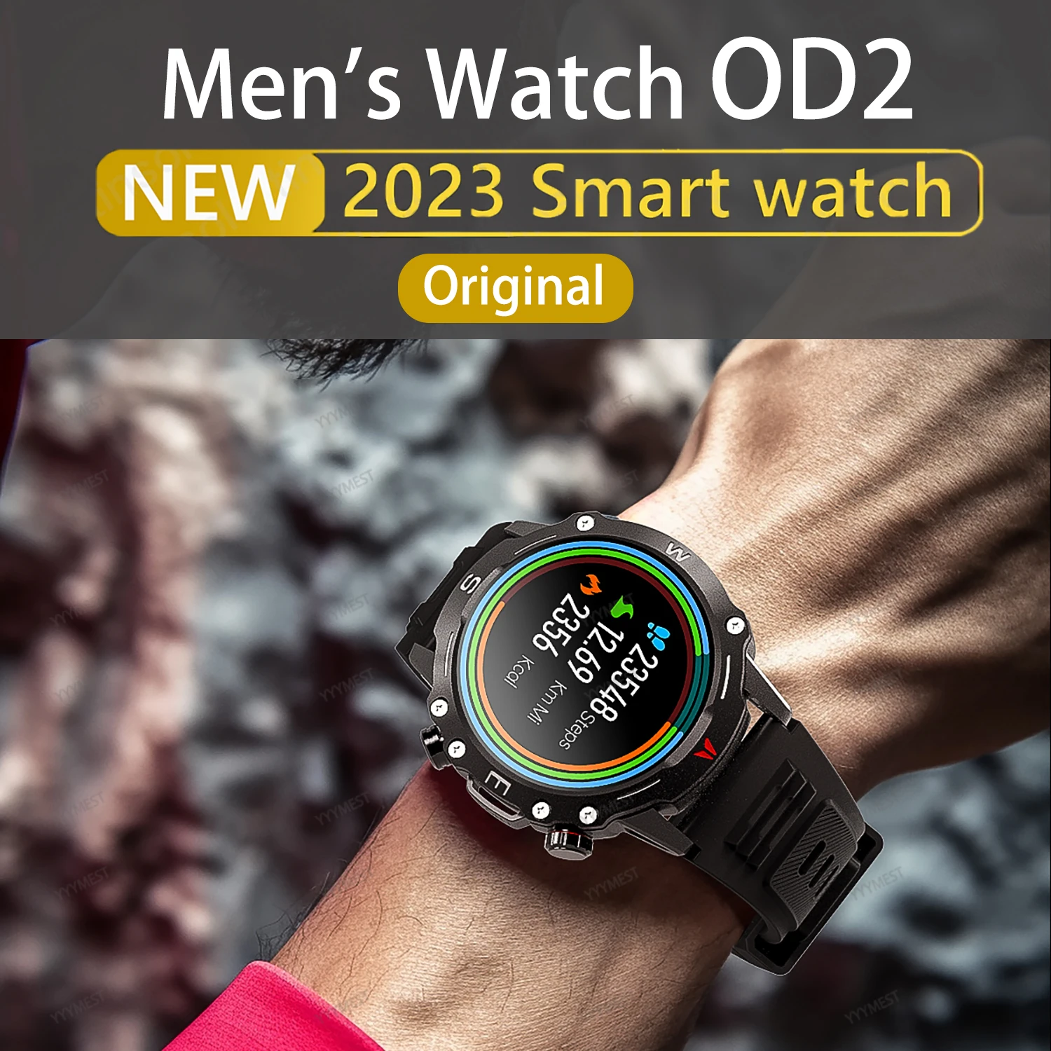 Men's Smart Watch Compass GPS Movement Track NFC Weather AI Voice Assistant 159 Sports Modes 1.5