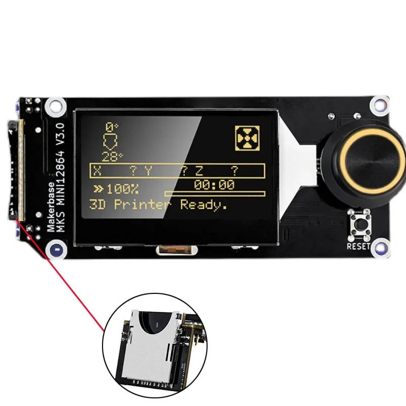 Makerbase MKS MINI12864 V3 Smart LCD Display Screen Front SD Card Slot 12864 Panel for MKS SKR VORON 3D Printer Accessories