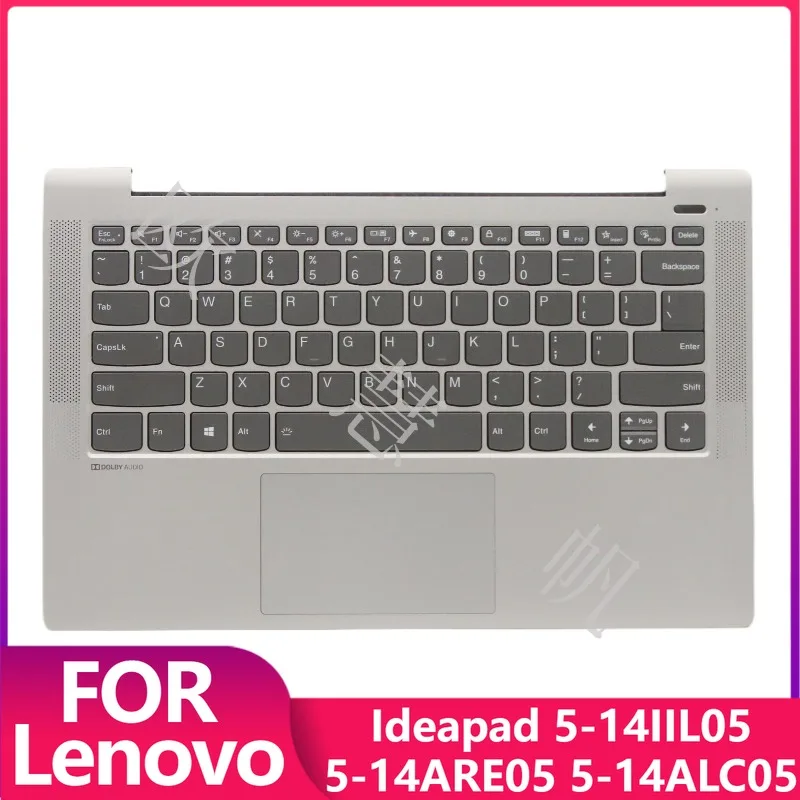 T New Original for Lenovo Ideapad 5-14IIL05 14ARE05 14ALC05 Laptop Palmrest C-cover with US  Keyboard Touchpad Silver 5CB0Y88761