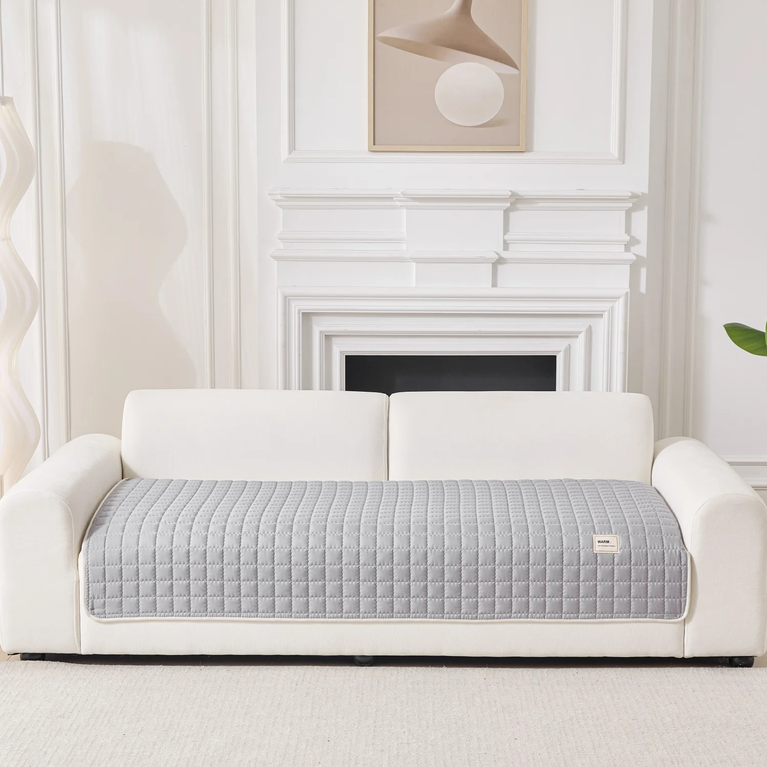 Einfacher, gesteppter, rutschfester Sofabezug, Möbelschutz für Schlafzimmer, Büro, Wohnzimmer, Heimdekoration – Detail 7