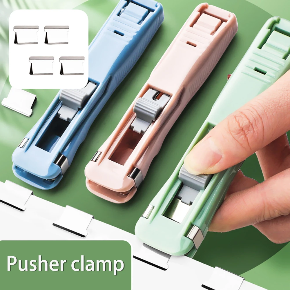 

Мини бесследный многоразовый ручной зажим Push Stapler Бумажная книжная папка Офис Школьный студент Переплет Инструменты Поставки Аксессуары