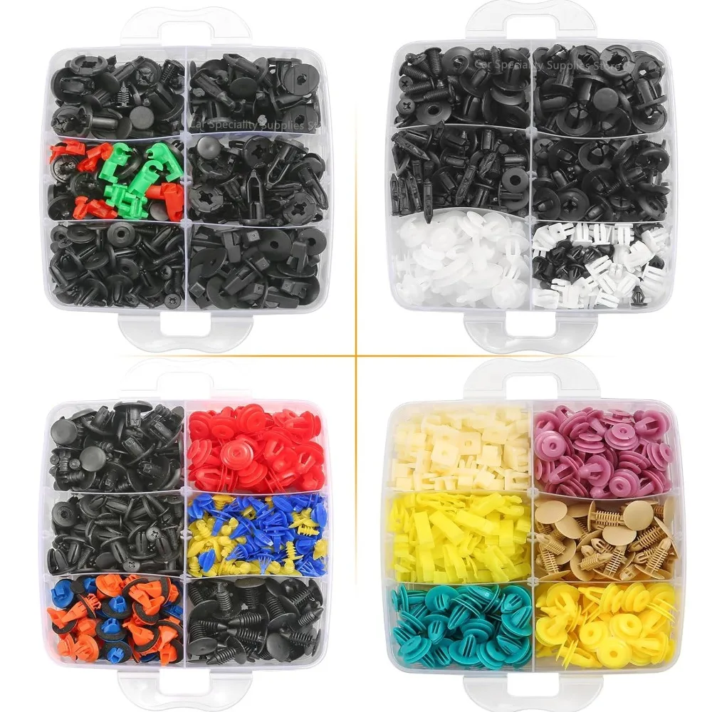 1105Pcs-100Pcs Plastic Car Fastener Clips Kit Mixed Car Bumper Door Trim Panel Auto Bumper Rivet Retainer Push Engine Cover