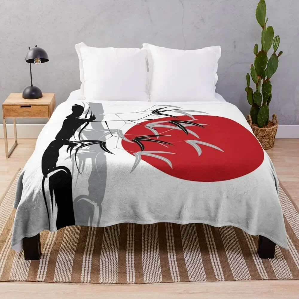 Oriental Zen Bamboo And Red Sunset ? fatfatin Throw Blanket Quilt cosplay anime Plush Blankets