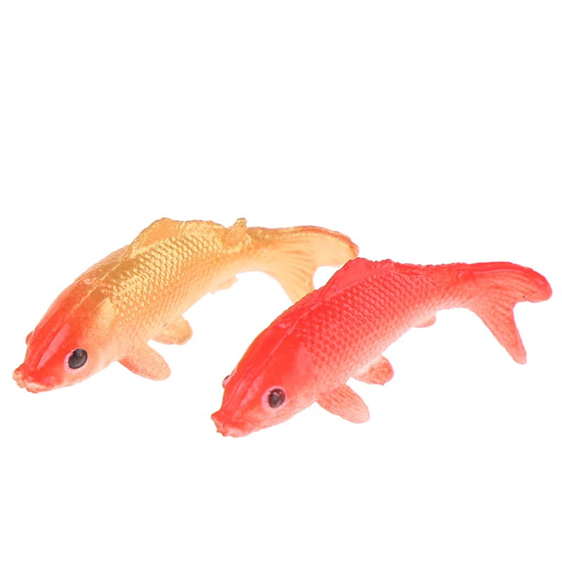 Figuras decorativas de peces dorados para decoración del hogar, modelo en miniatura para casa de muñecas, animales de simulación de carpa, juguetes para niños, 5 uds.