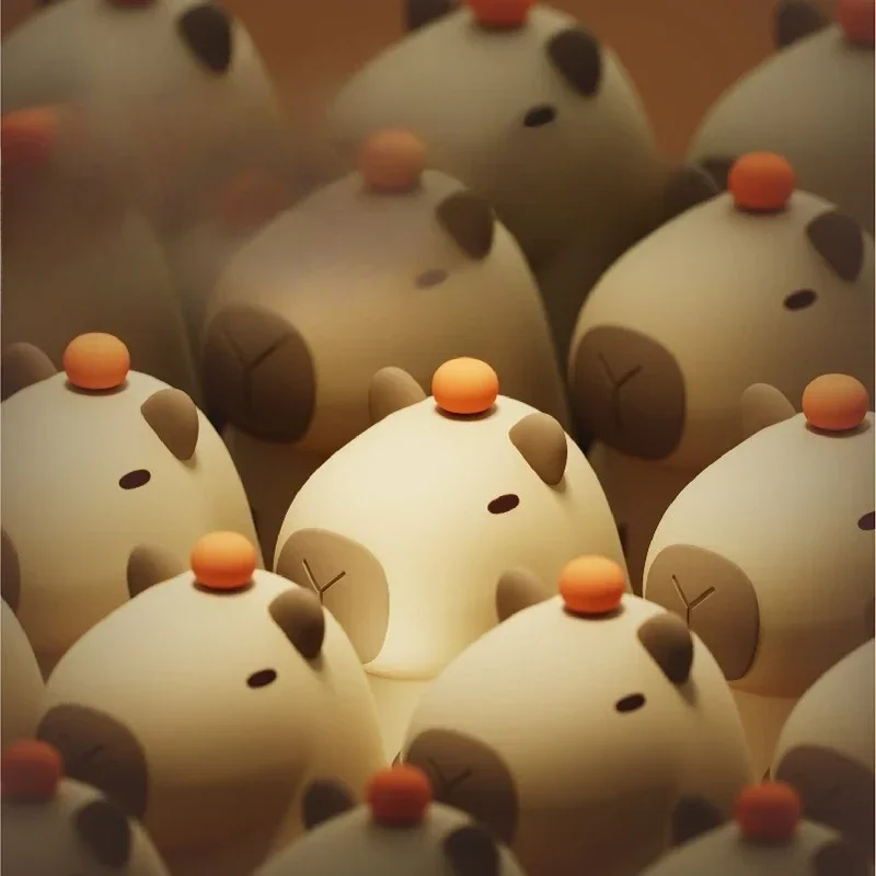 Cross-border Silicone Night Light Rechargeable Dimming Water Guinea Pig Pat Light Lamp