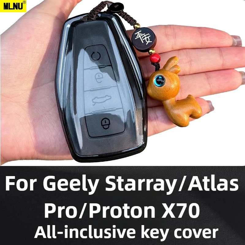 

For Geely Starray/Atlas Pro/Proton X70 Accessories 2025/2024 - Premium TPU Full-Cover Key Case,Resists water,2022-2023