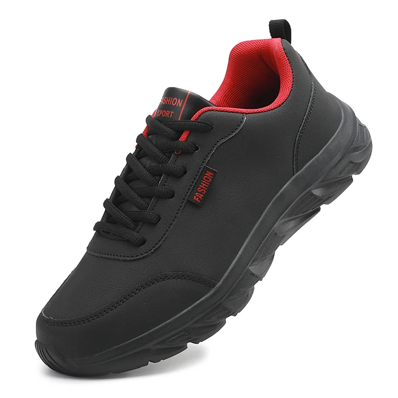 Men Running Shoes Leather Waterproof Athletic Sneakers Men Wear-resistant Men Walking Sport Shoes Zapatillas Deportivos Hombre