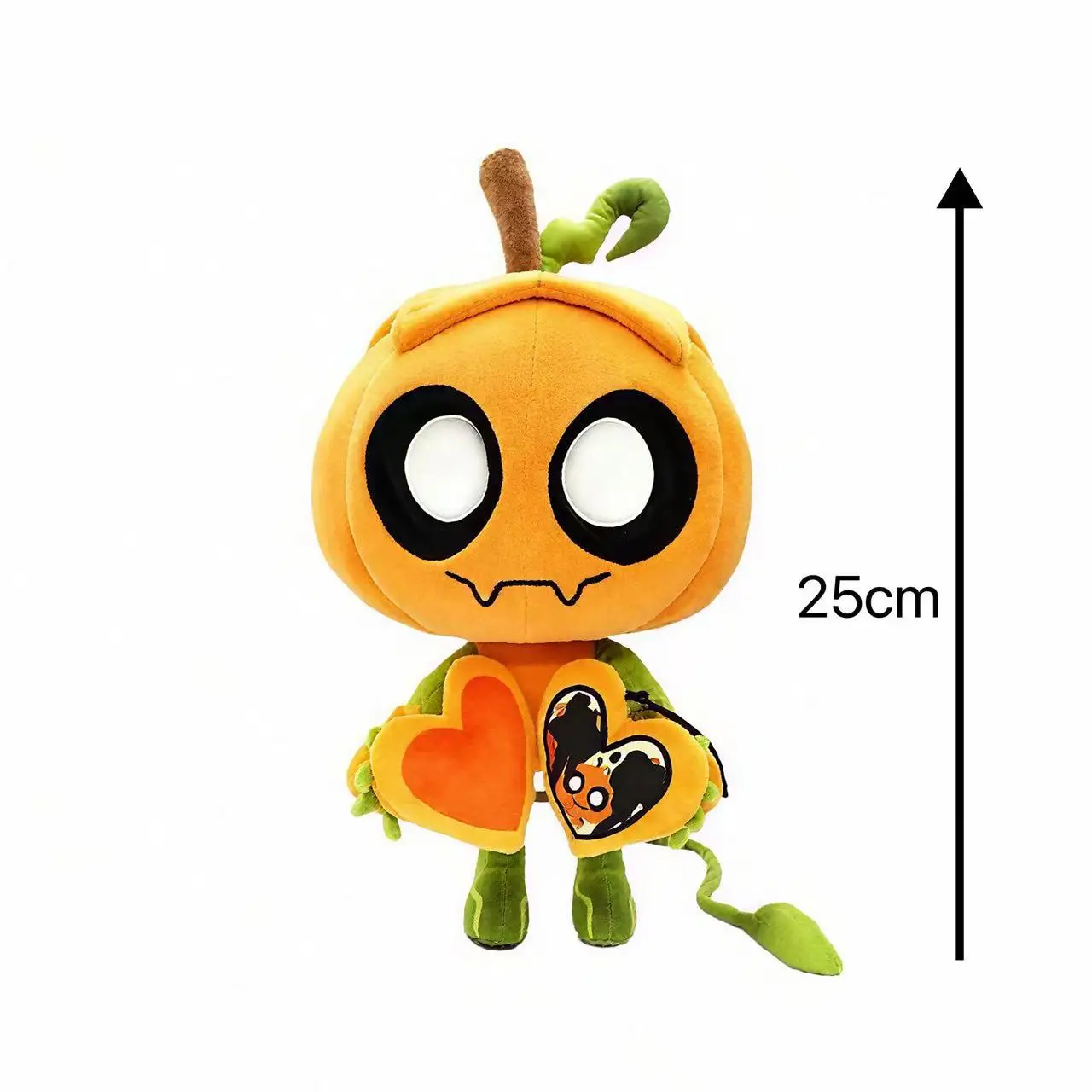 25cm Cartoon Image Heart Shaped Accessory Pumpkin Fluffy Soft Stuffed Plush Figurine Decor Toy New Stock Holiday Gift