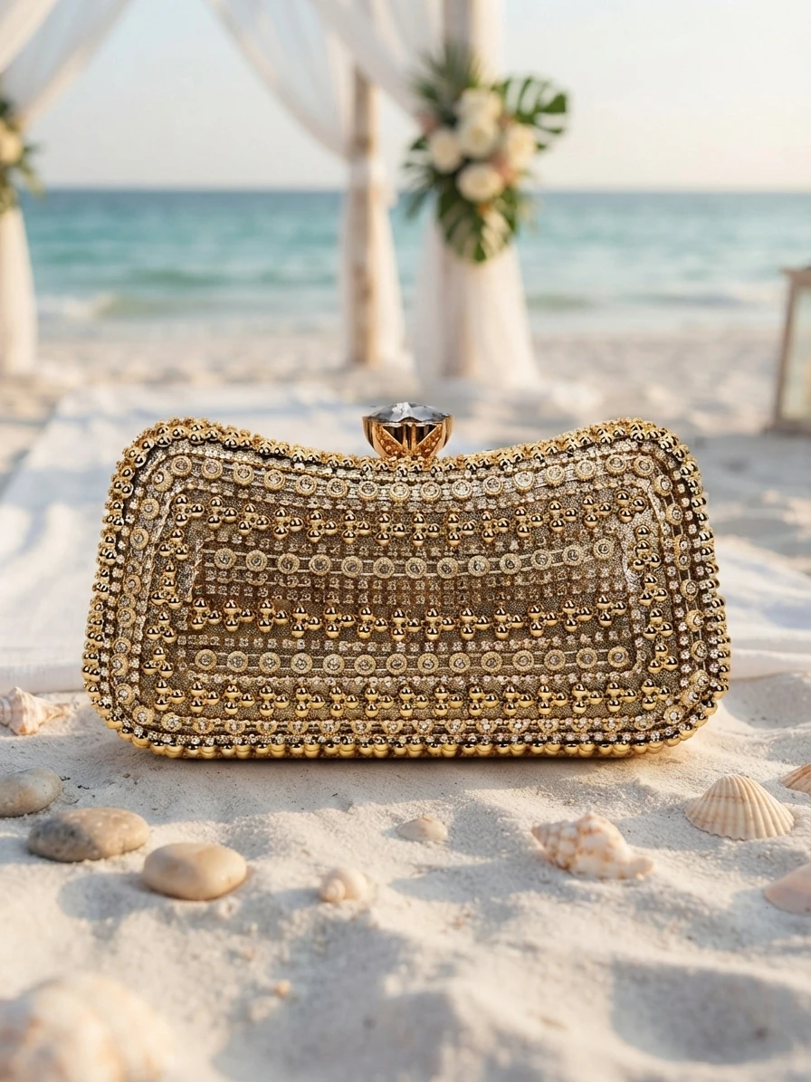 XIYUAN Women MIni Diamond Evening Bag Shiny Small Clutch Purse Luxury Bridal Wedding Wallet Rhinstone Prom Pouch Beaded Handbags