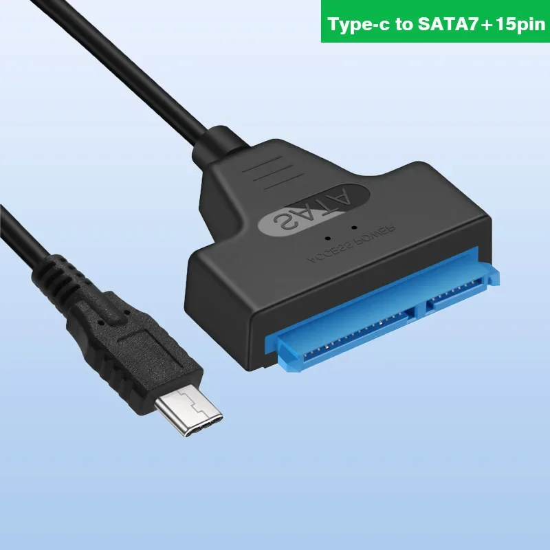 Кабель Easy Drive Type-C SATA-USB3.1 Адаптер передачи 10 Гбит/с 7 + 15-контактный разъем расширения жесткого диска для твердотельного накопителя 23 см