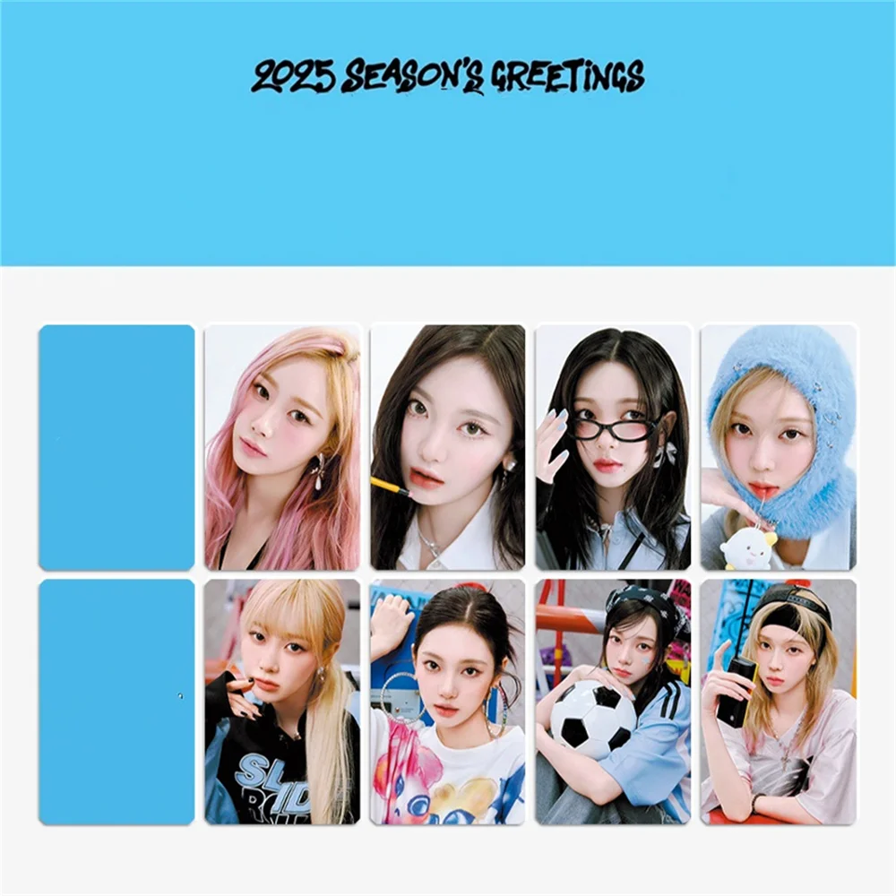 Kpop Idols Winter Giselle 2025 Season's Greetings Photocard 8pcs/Set Double Sides Printing Matte Film Card Fans Collection