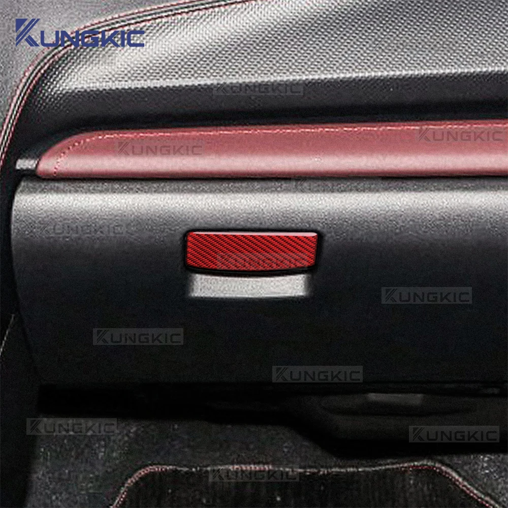 For Subaru Forester SK 2019 2020 2021 2022 2023 2024 Real Soft Carbon Fiber Car Passenger Co-Pilot Box Switch Trim Sticker view 4