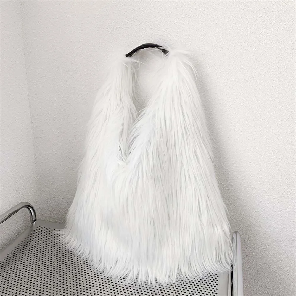 

Сумка-тоут женская из искусственного меха в полоску, большая вместительная портативная сумка на плечо, однотонная мягкая сумка для поездок на работу и путешествий