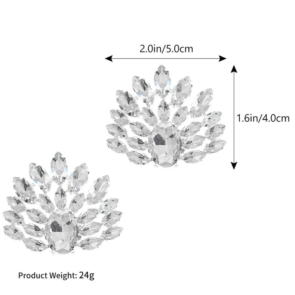 1 Pair Rhinestone Shoe Buckle Clips High-Quality Shiny Decorative For Women Wedding Bride Banquet Dress High Heel Sandal Boot