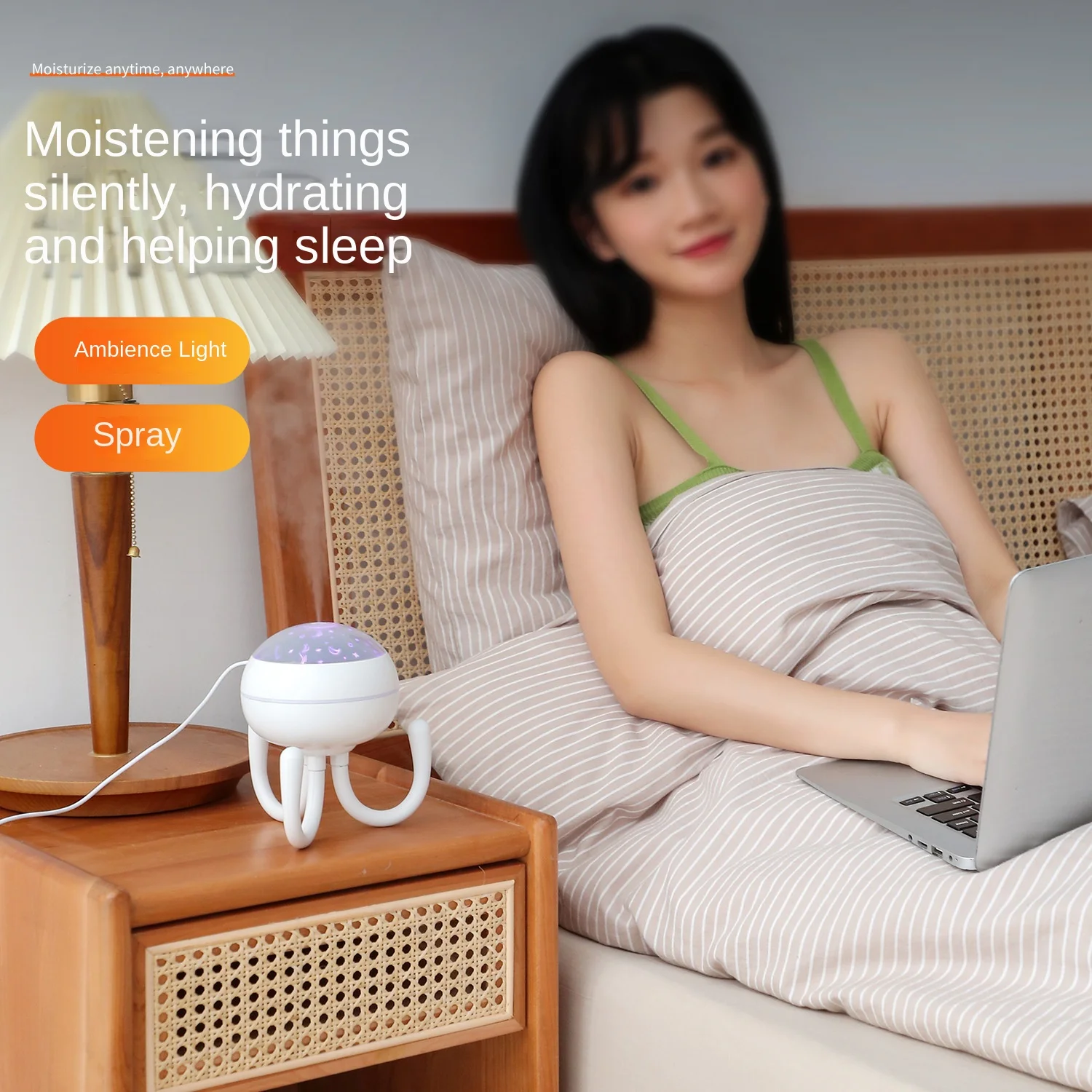 ใหม่ Humidifier Aroma Diffuser Octopus Creative Desktop เงียบโปรเจคเตอร์ Atomizer สำหรับ Home