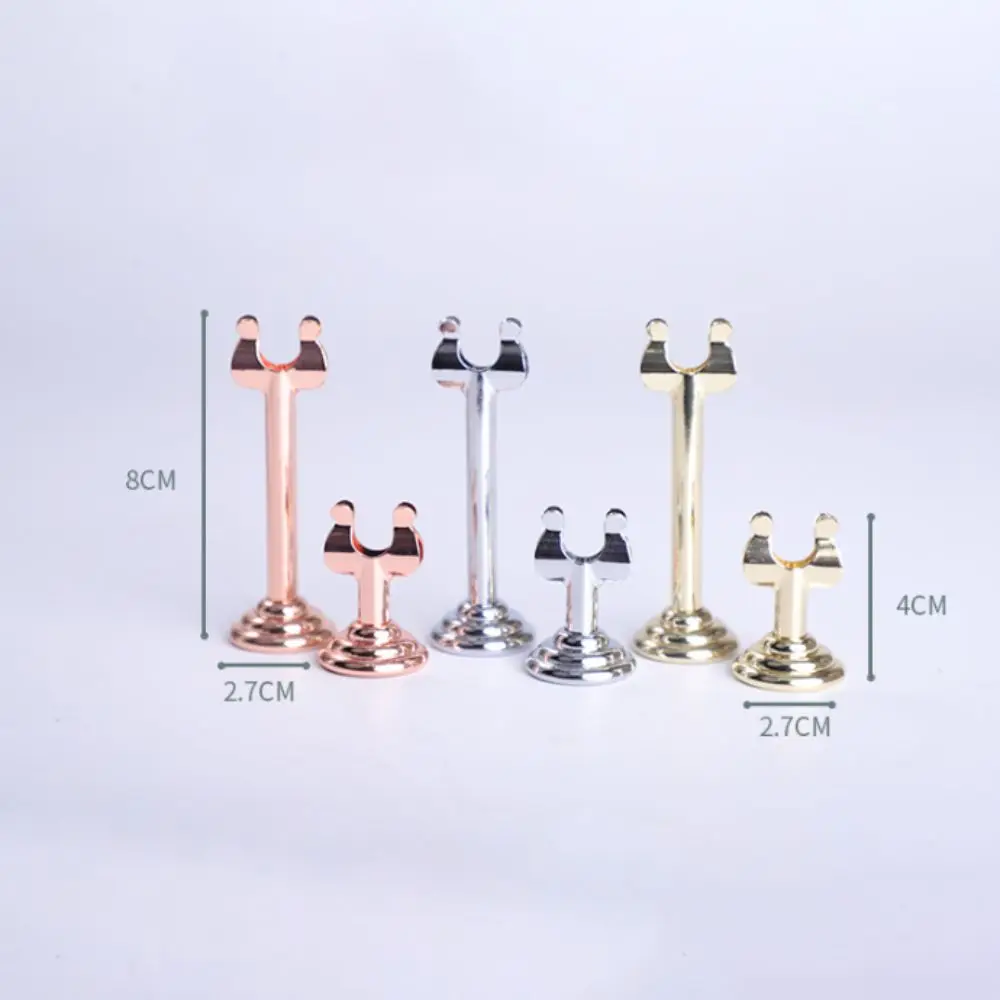 New Stainless Steel Name Card Holder U Shape Stable Base Name Card Display Stand Multifunction Picture Clips Table Accessories