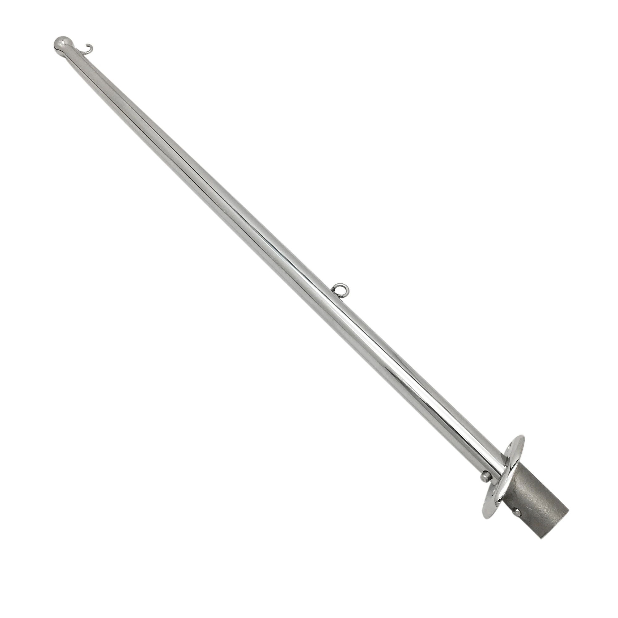 1 jeu de mât de drapeau 610mm avec base en acier inoxydable pour matériel d'accessoires de Yacht de bateau marin