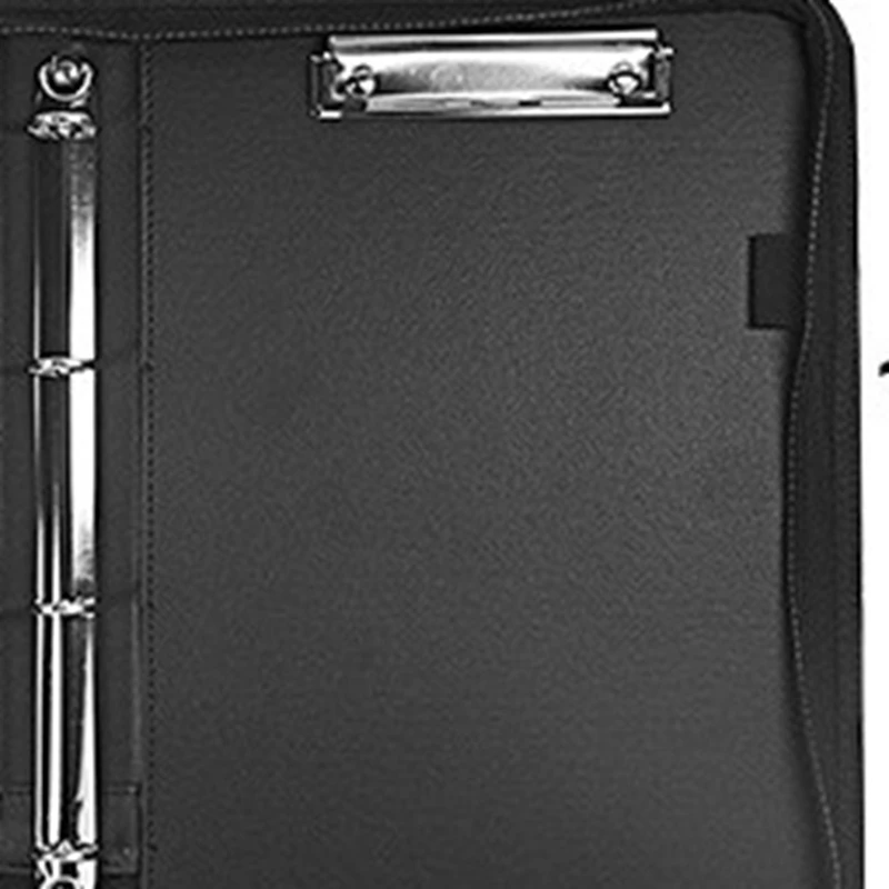 A4 Zipper Calculator Binder Conference File Pad Folder Briefcase Tablet Portable Circular Handle File Bag