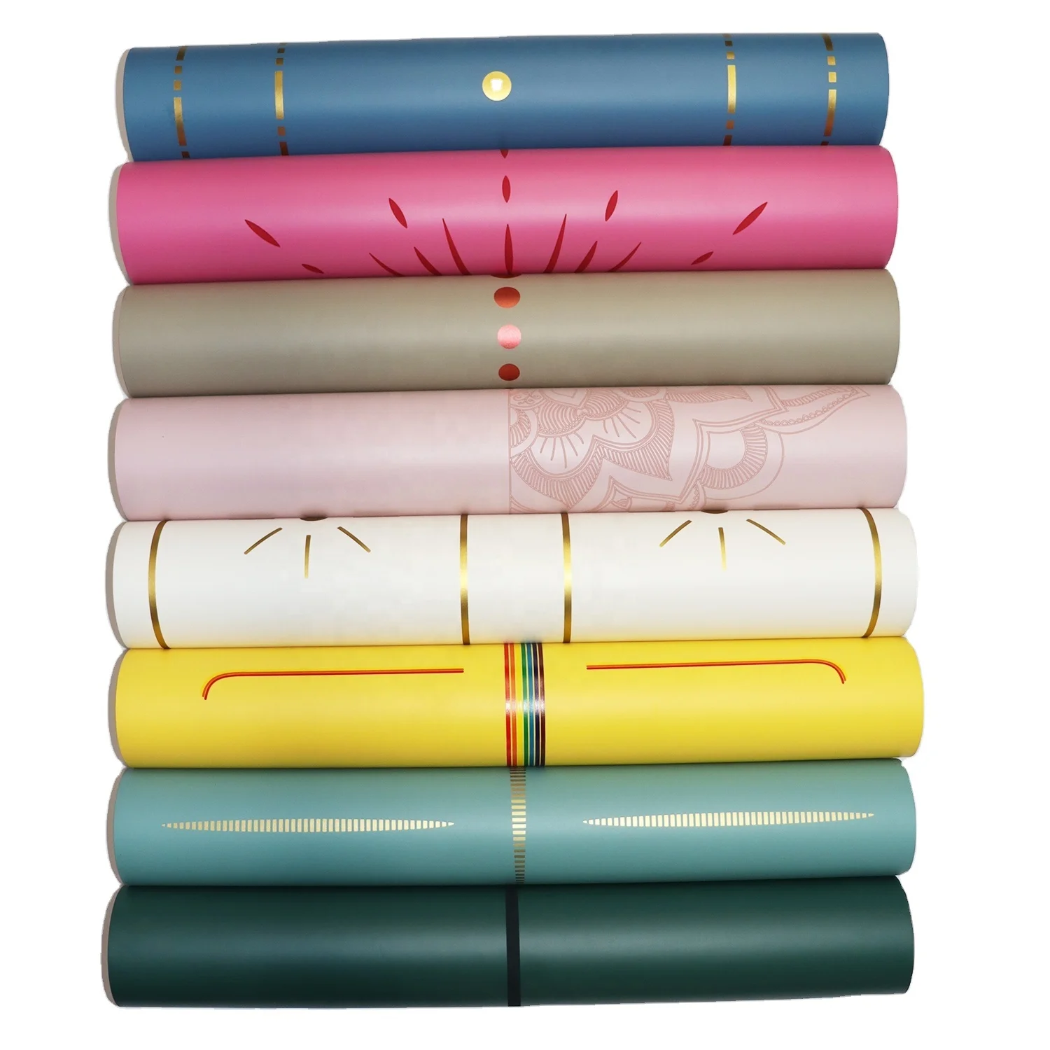 

18 Colors Eco Friendly Best Grip Customized Printed Soft Antislip Luxury Golden Design Wholesale PU Gymnastics 4mm 5mm Yoga Mat