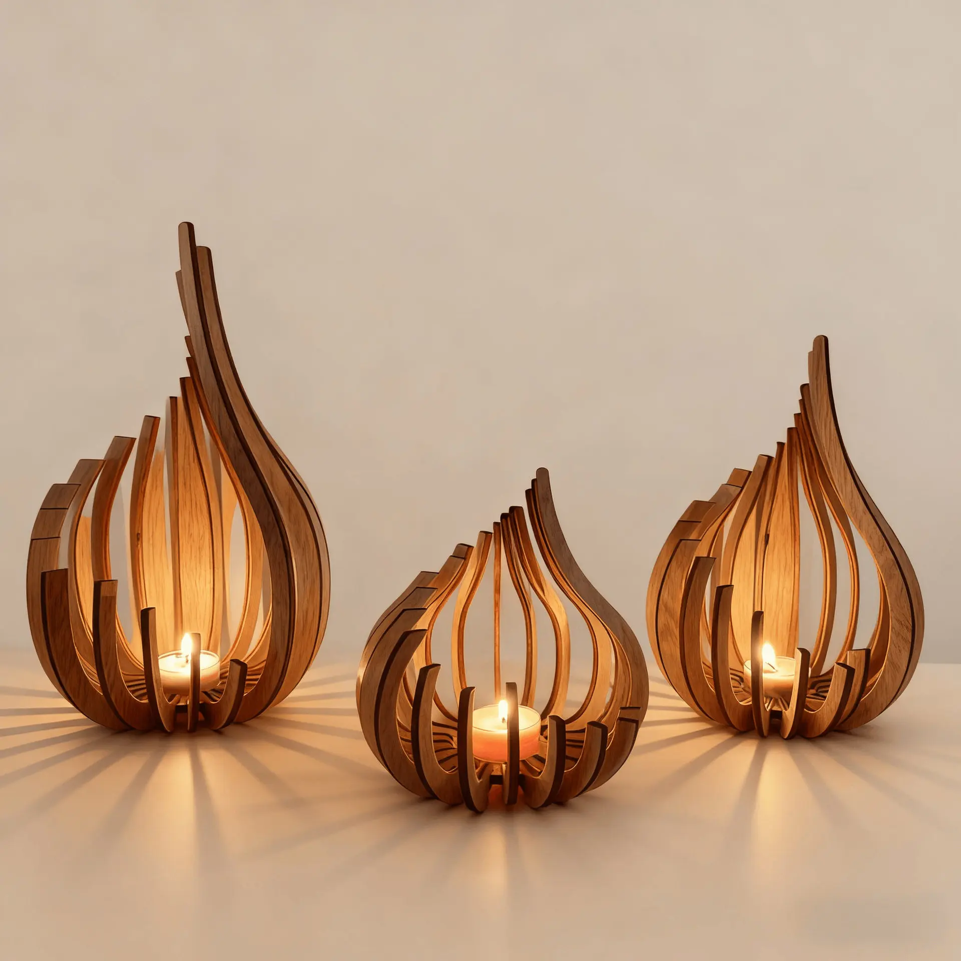 New Artwork Wooden DIY Handmade Candle Holder Decorative Arrangement Candle Holder
