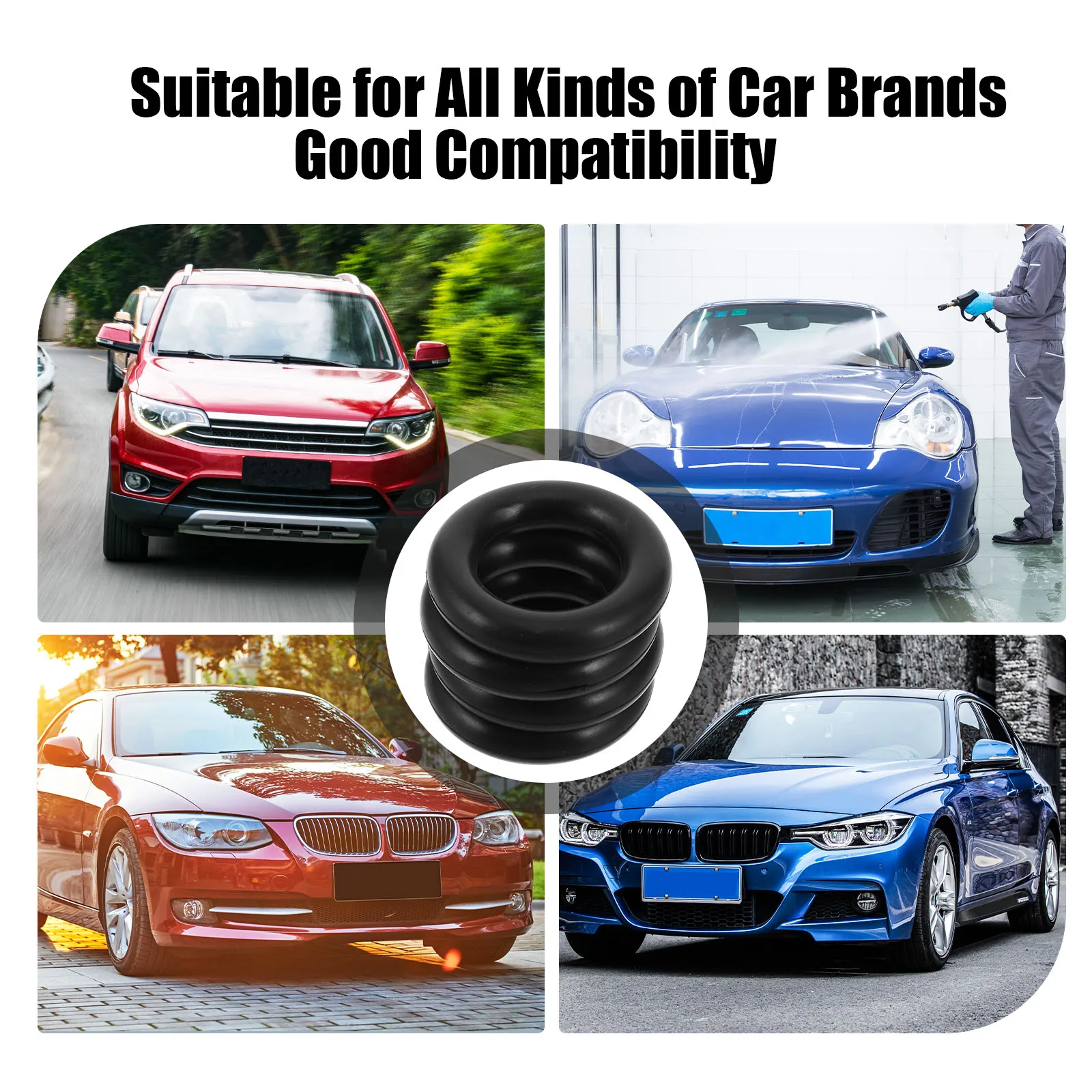 

4pcs Exhaust Pipe Support Rings Durable Silicone Universal Car Hanger For Vibration Reduction Mounting Bracket Rubber Mount