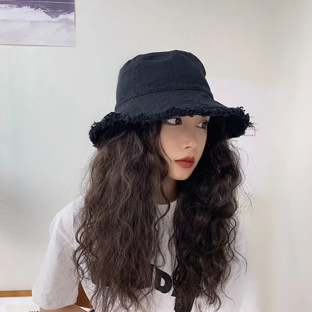 

Soft Simple Raw Edge Fisherman Hat Foldable Sunshade Thin Bucket Hat Lightweight Solid Color Sun Protection Cap Travel