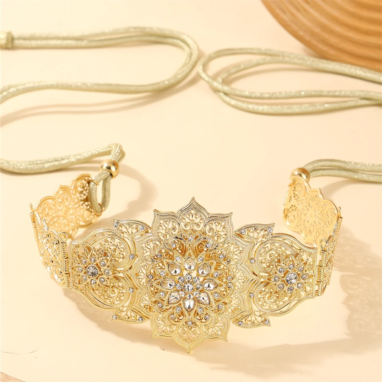 

Women's fashionable belt adjustable size luxury vintage style perfect for Middle Eastern brides or weddings an ideal