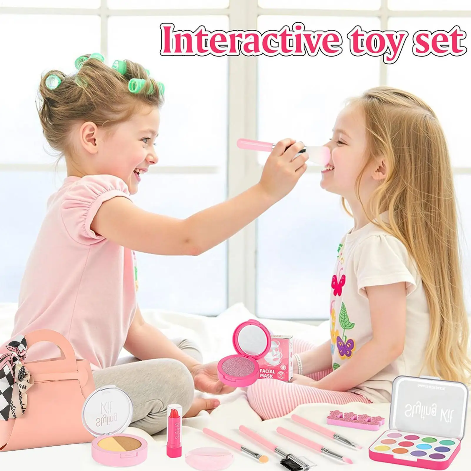 子供用ごっこ遊びメイクセット、ロールプレイ、クリエイティブゲーム、安全なフェイクメイクセット、女の子、男の子向け、発達促進、楽しい集まり、家族向け