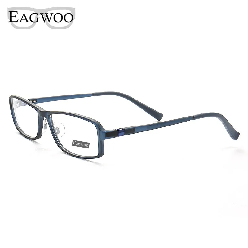 EAGWOO Eyeglasses Men Full Rim Optical Frame Prescription Spectacle Rectangule Myopia Eye Glasses Simple Design Super Light