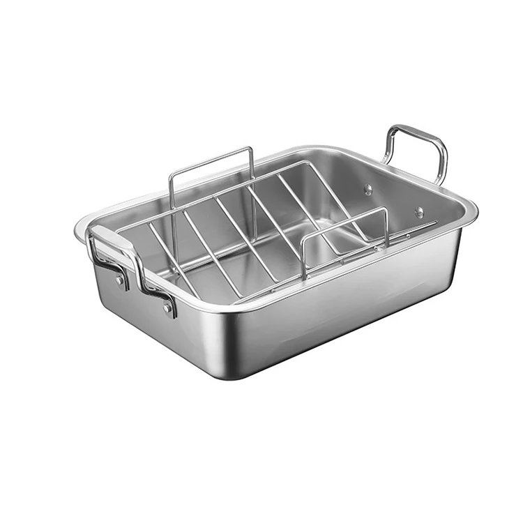 

Dishwasher-safe 16-inch Rectangular Baking Pan, Non-stick Baking Pan, with Turkey and Ham Rack